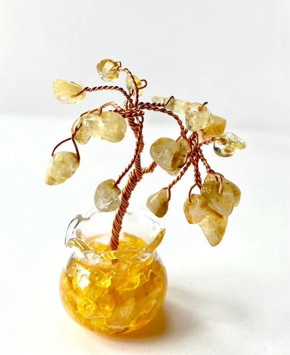 Kristallipuu (õnnepuu) tsitriinidega - küllusepuu  ~5x6 cm