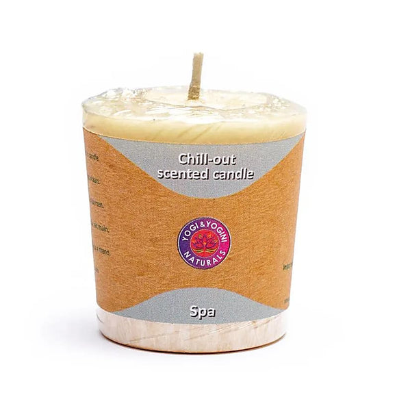 Palmivahast lõhnaküünal Spa 4,5x4 cm, kollane