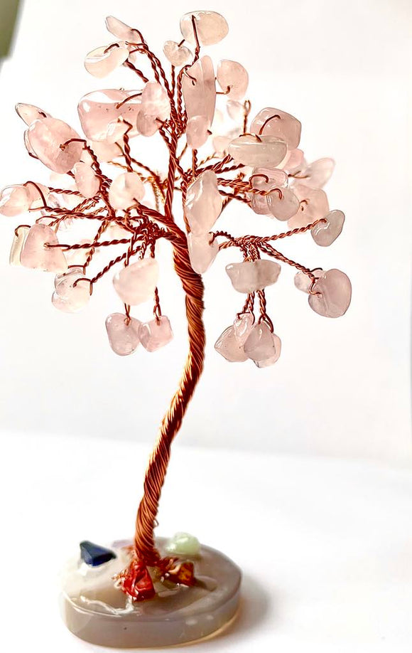 Roosa kvarts kristallipuu / õnnepuu - ARMASTUSE PUU!  ~13cm