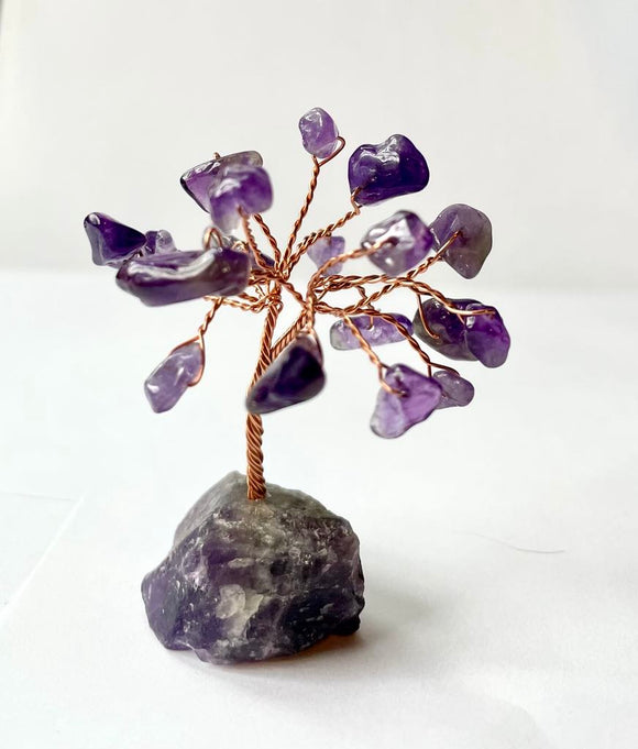 Kristallipuu / õnnepuu ametüstidega, ca 7cm