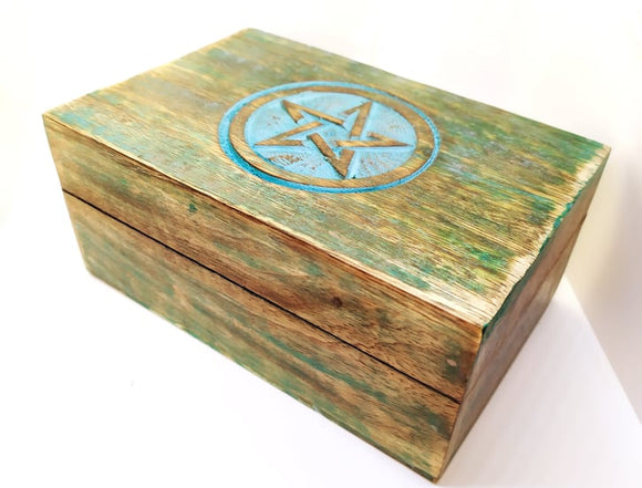 Puidust karp Pentagramm 15,5x10x6.5 cm