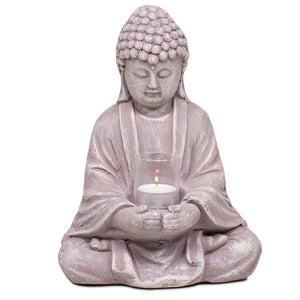 Buddha klaasist küünlaalusega 20x14x28 cm
