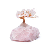 Roosa kvarts kristallipuu / õnnepuu (armastuse puu) ±5,5x5,5x7cm