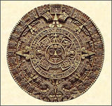 Šamaanitrumm Maiade kalendriga Ø~51 cm naturaalse naha ja mahagonipuust raamiga