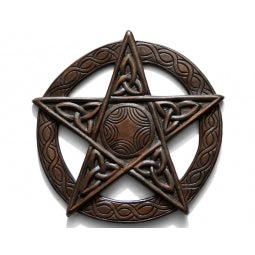 Puidust pentagramm keldi sümbolitega ~34cm