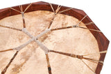 Šamaanitrumm Ø 42,5 cm naturaalse naha ja mahagonipuust raamiga